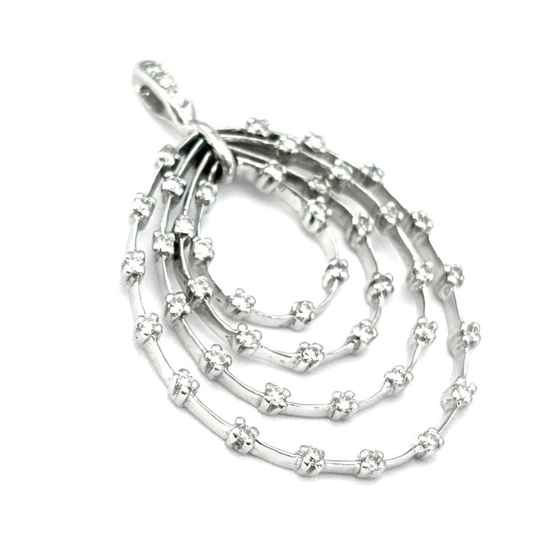 Ciondolo design, brillanti e oro bianco, 4 ovali; 4.48 gr