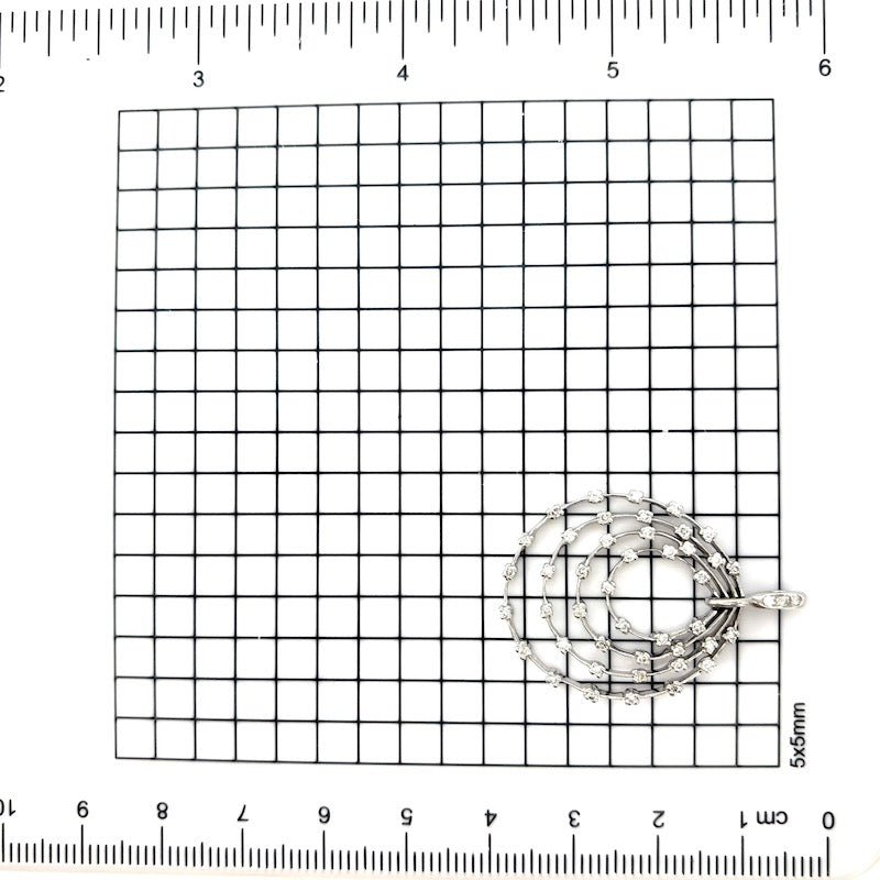 Ciondolo design, brillanti e oro bianco, 4 ovali; 4.48 gr