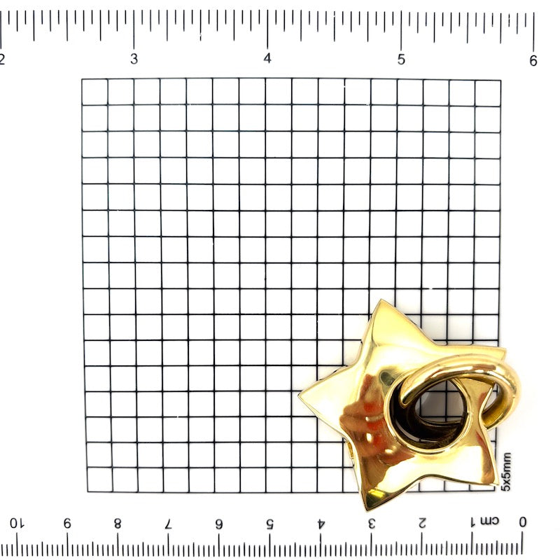Ciondolo maxi stella oro giallo 18 kt; 10.57 gr
