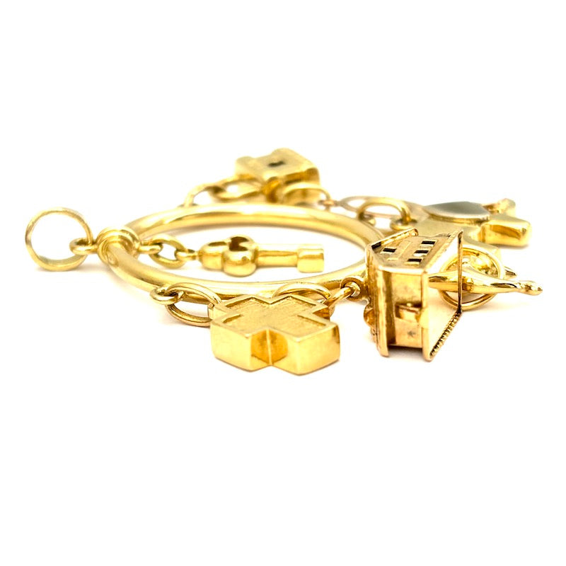 Ciondolo maxi vintage charms, oro giallo 18 kt; 23.1 gr