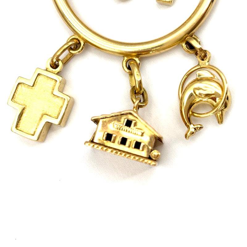 Ciondolo maxi vintage charms, oro giallo 18 kt; 23.1 gr