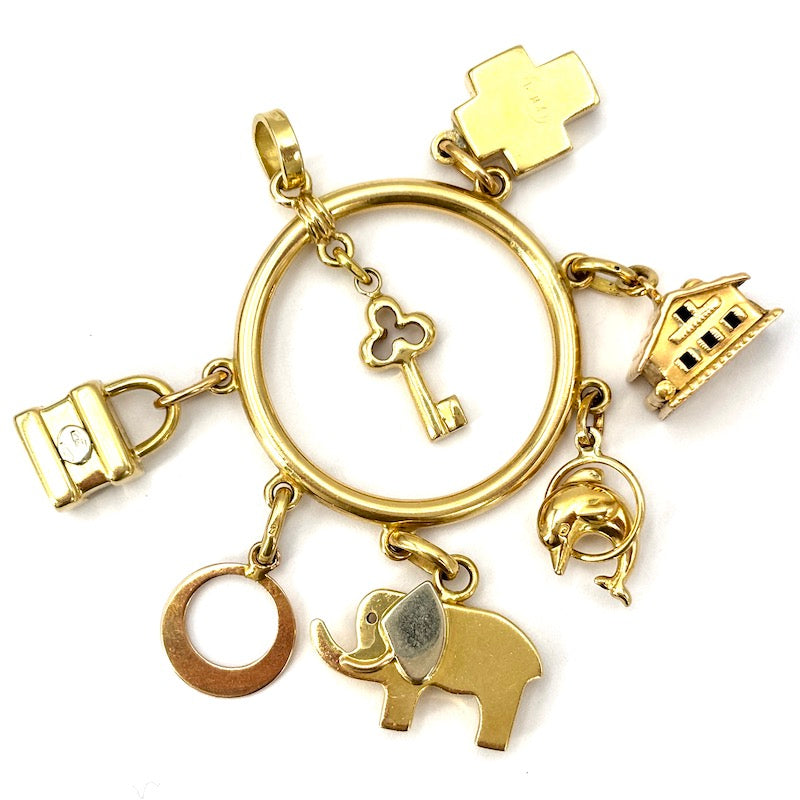 Ciondolo maxi vintage charms, oro giallo 18 kt; 23.1 gr