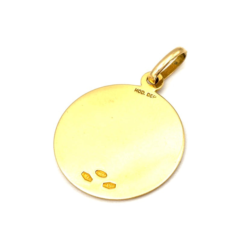 Ciondolo medaglia Cristo "Questo è il mio corpo", oro giallo 18 kt; 6.25 gr