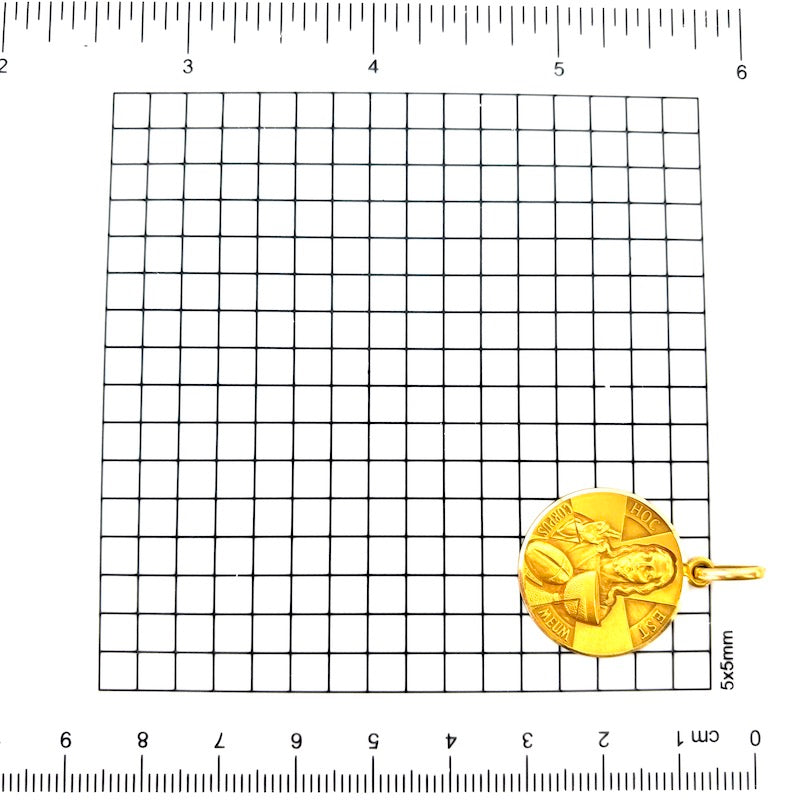 Ciondolo medaglia Cristo "Questo è il mio corpo", oro giallo 18 kt; 6.25 gr