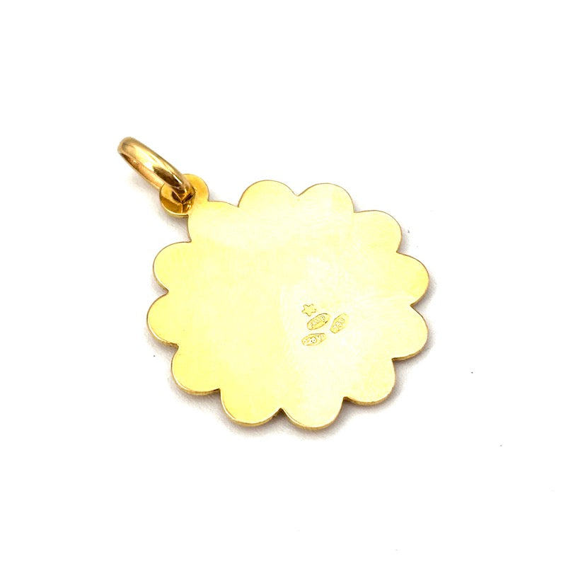 Ciondolo medaglia Dea Bendata, oro 18 kt; 5.52 gr