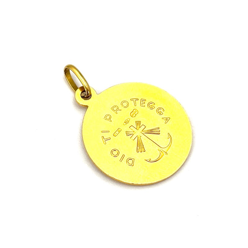 Ciondolo medaglia Volto di Cristo, oro giallo 18 kt; 3.64 gr