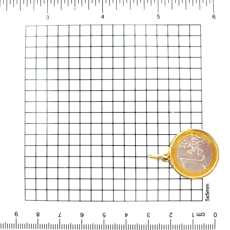 Ciondolo moneta, 1€ oro massiccio; 12.11 gr