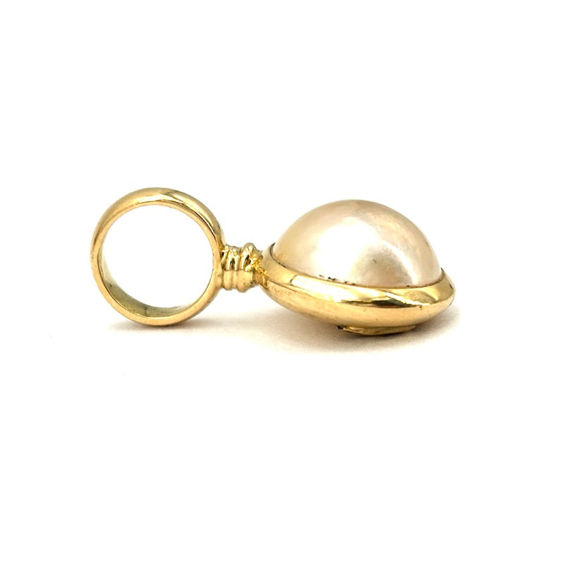 Ciondolo perla mabè, oro giallo; 4.21 gr