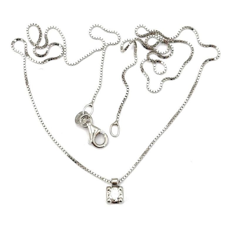 Ciondolo punto luce brillante solitario e oro - 0.16 ct; 2.20 gr.