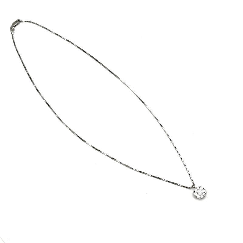 Ciondolo punto luce margherita circolare, brillanti e oro - 0.72 ct; 4.52 gr