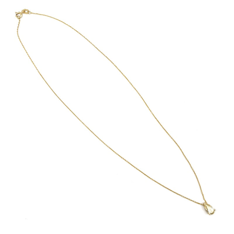 Ciondolo punto luce solitario di diamante fancy a goccia e oro giallo - 0.72 ct; 1.62 gr