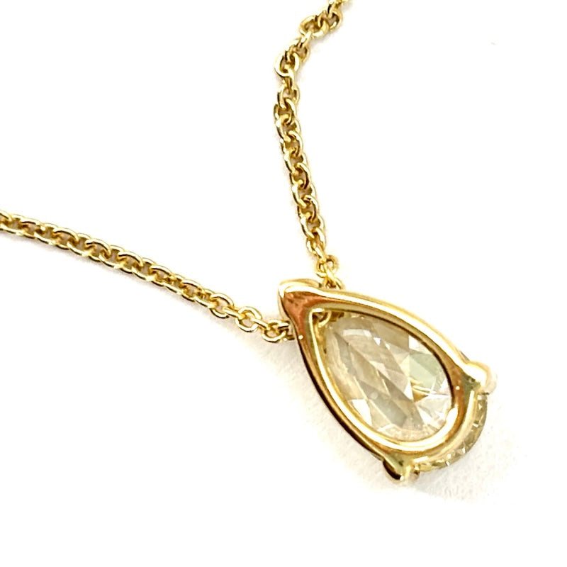 Ciondolo punto luce solitario di diamante fancy a goccia e oro giallo - 0.72 ct; 1.62 gr