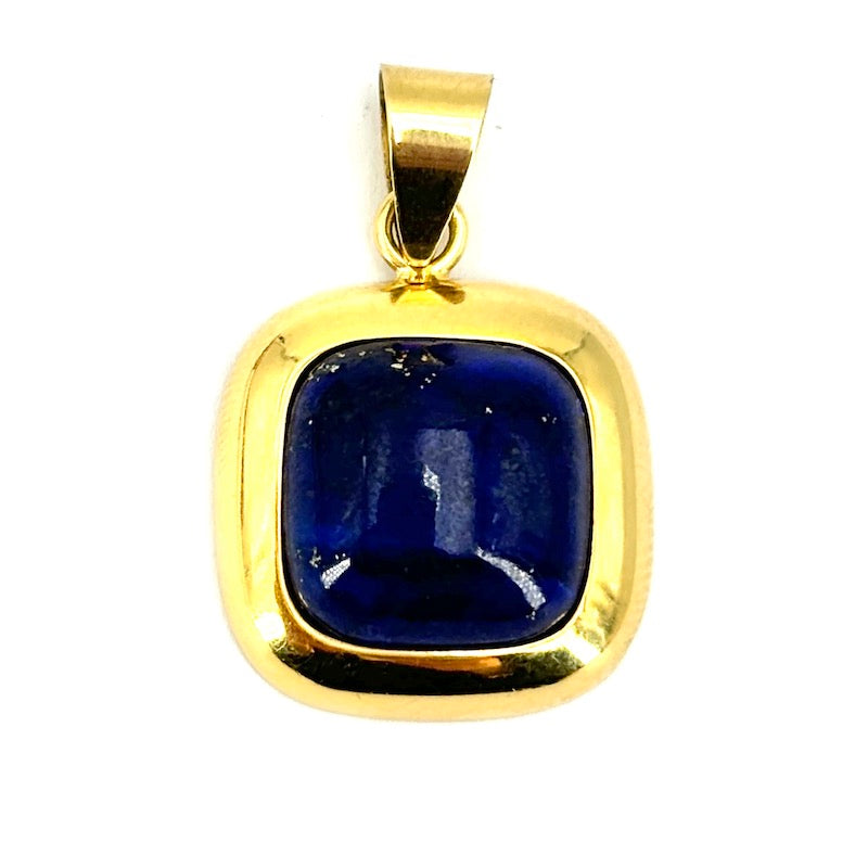 Ciondolo squadrato lapis e oro giallo; 2.84 gr