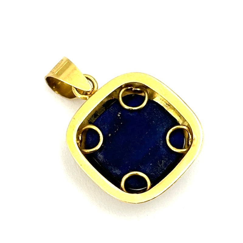 Ciondolo squadrato lapis e oro giallo; 2.84 gr