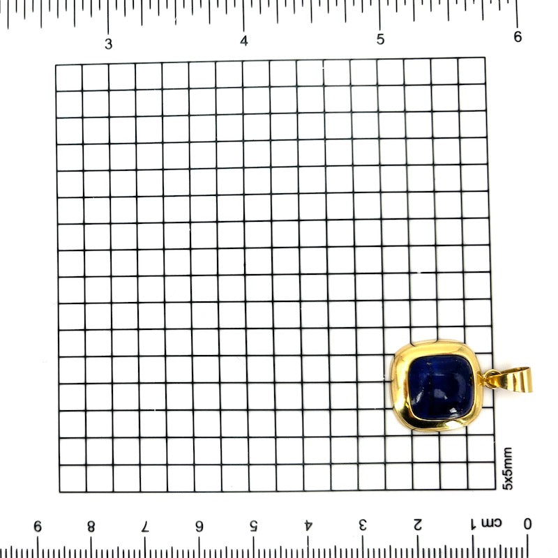 Ciondolo squadrato lapis e oro giallo; 2.84 gr