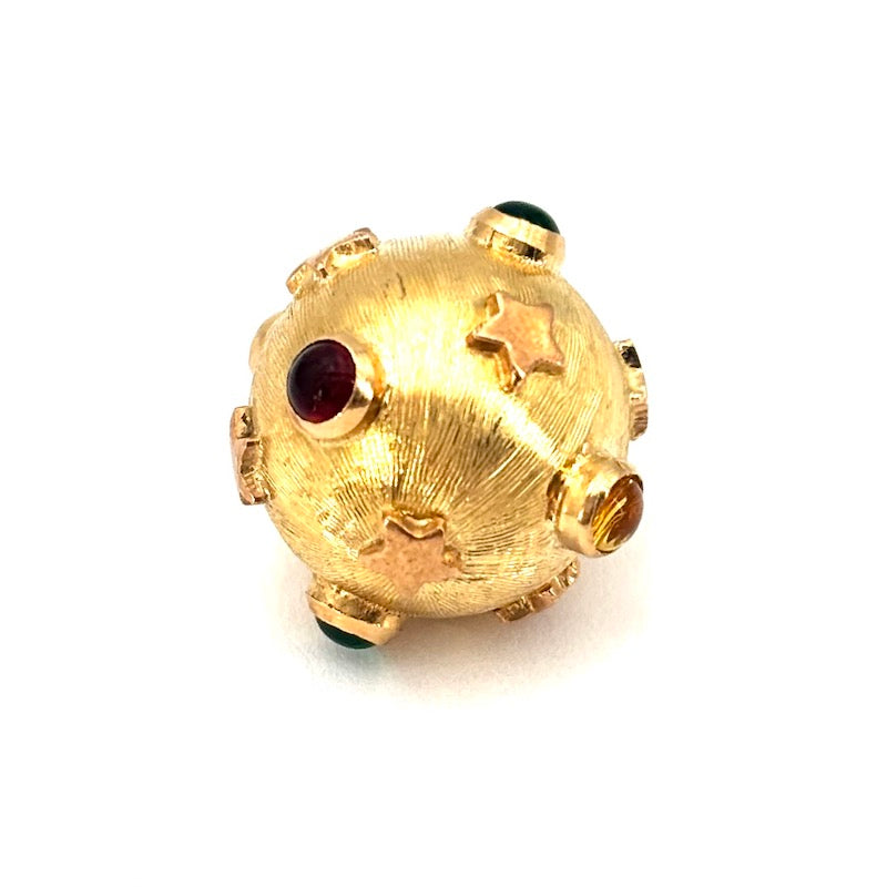 Ciondolo vintage mina oro giallo, paste vitree; 5.32 gr