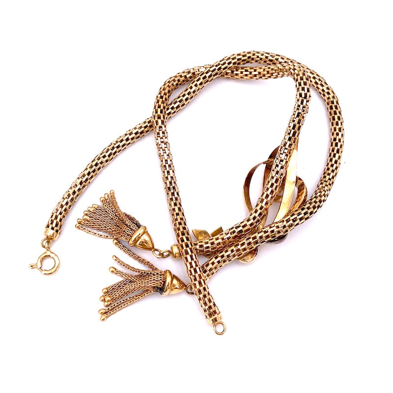 Collana/collier antico oro, con nappe, girocollo; 40 cm, 38.63 gr