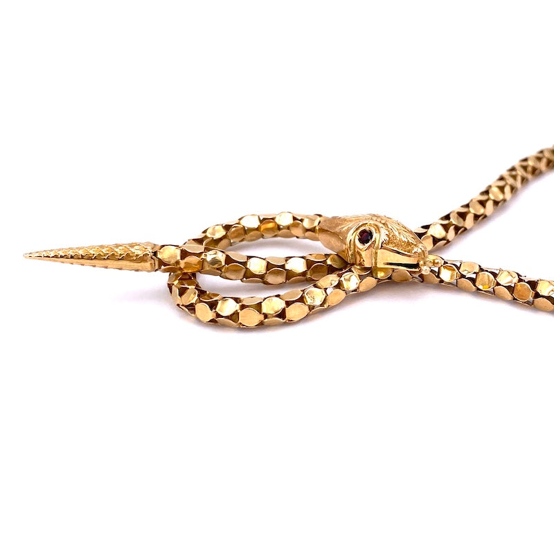 Collana/collier serpente antica, girocollo d'epoca, oro; 16.76 gr. OCCASIONE!