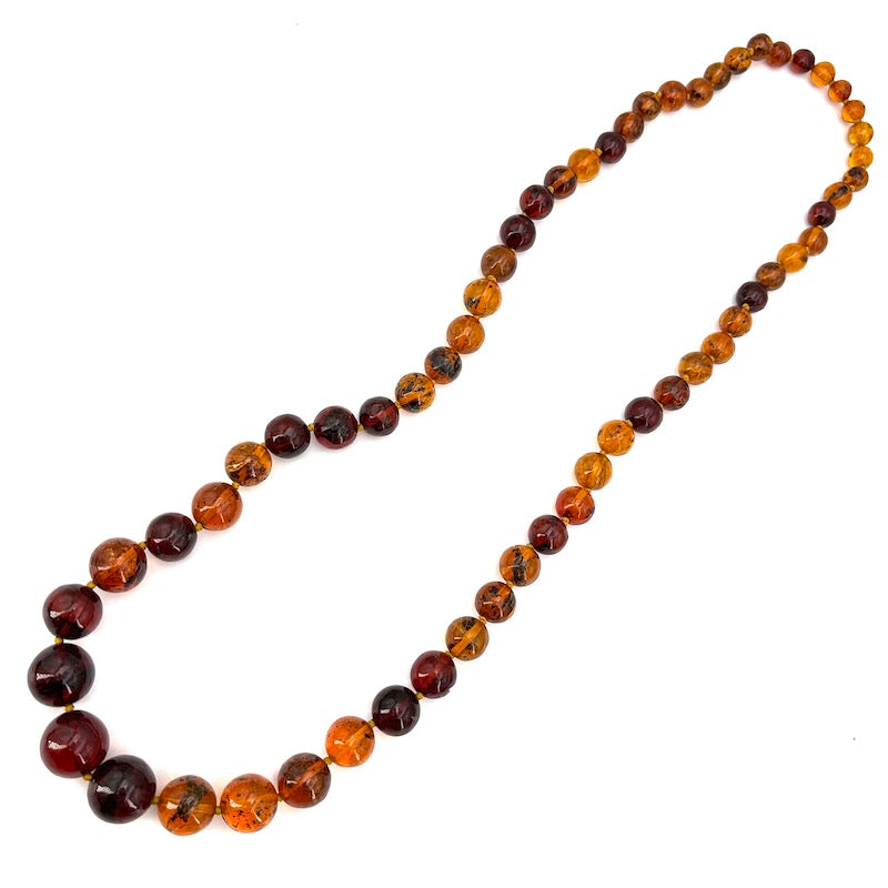 Collana ambra, sfere a scalare 9-18 mm;  80 cm - gr 69