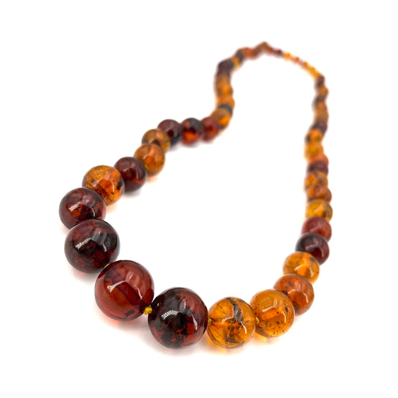 Collana ambra, sfere a scalare 9-18 mm;  80 cm - gr 69