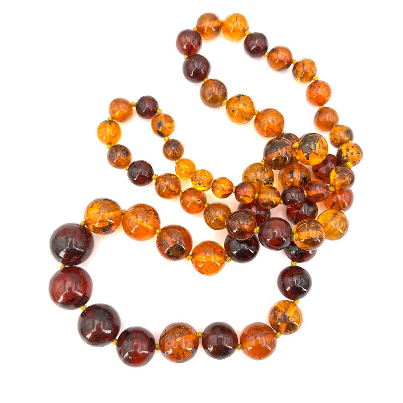 Collana ambra, sfere a scalare 9-18 mm;  80 cm - gr 69