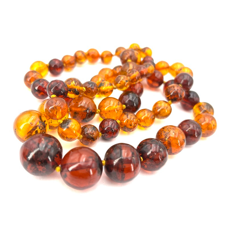 Collana ambra, sfere a scalare 9-18 mm;  80 cm - gr 69