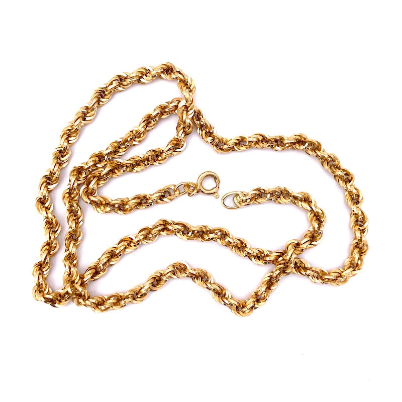 Collana catena corda oro, anni '50; 54 cm, 10.5 gr