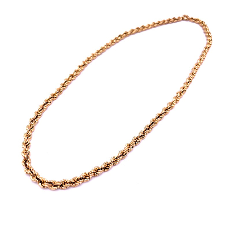Collana catena corda ritorta in oro, 17.73 gr - 45 cm