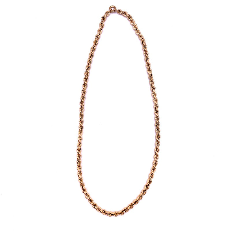 Collana catena corda ritorta in oro, 17.73 gr - 45 cm