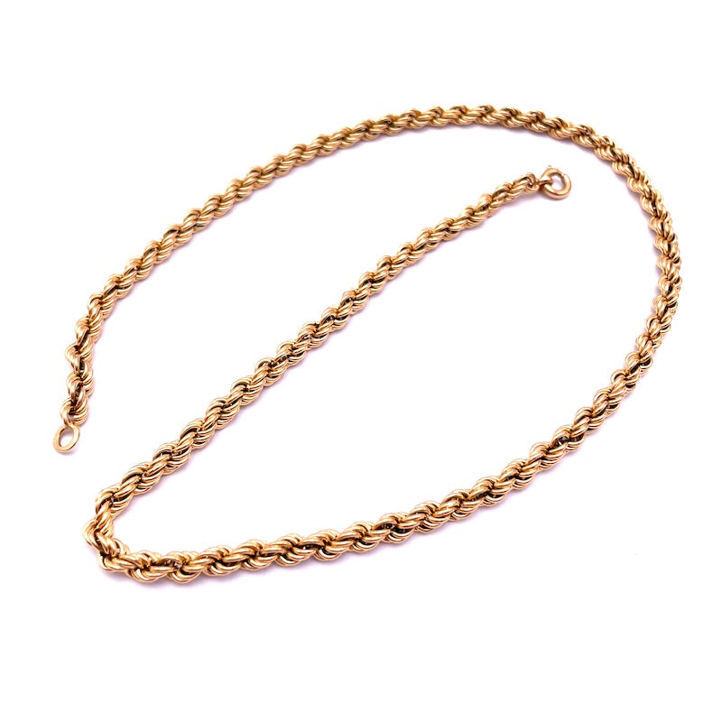 Collana catena corda ritorta in oro, 17.73 gr - 45 cm