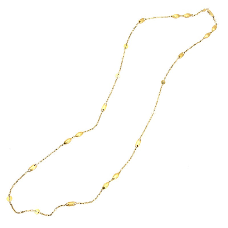Collana catena lunga design, oro giallo; 31.2 gr - 102 cm