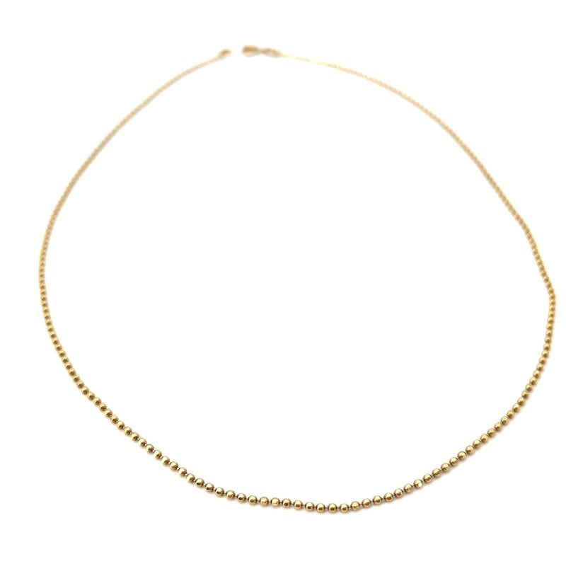 Collana catena palline oro giallo; 42 cm, 4 gr