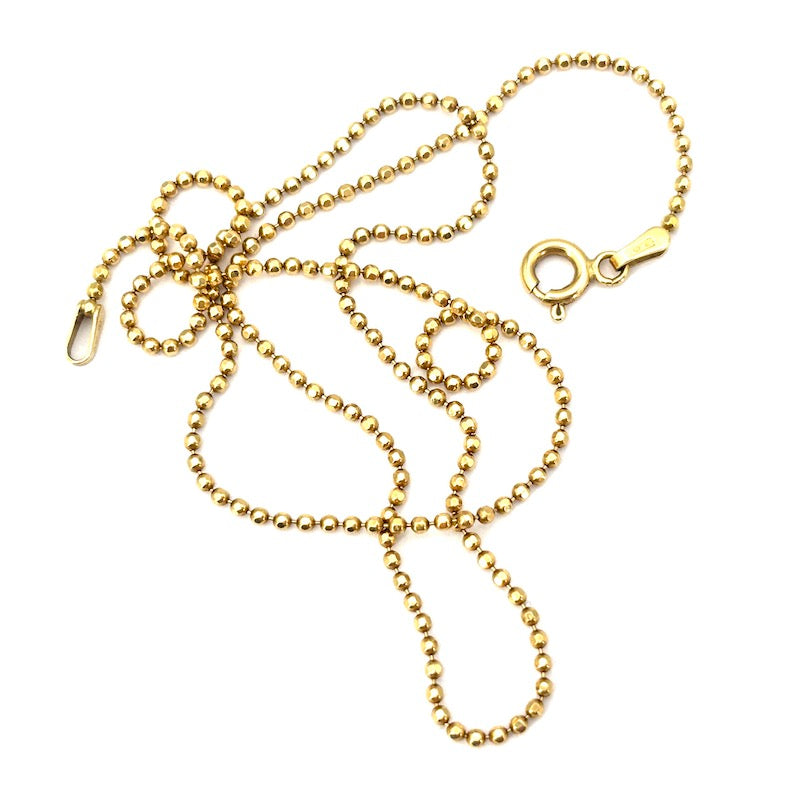 Collana catena palline oro giallo; 42 cm, 4 gr