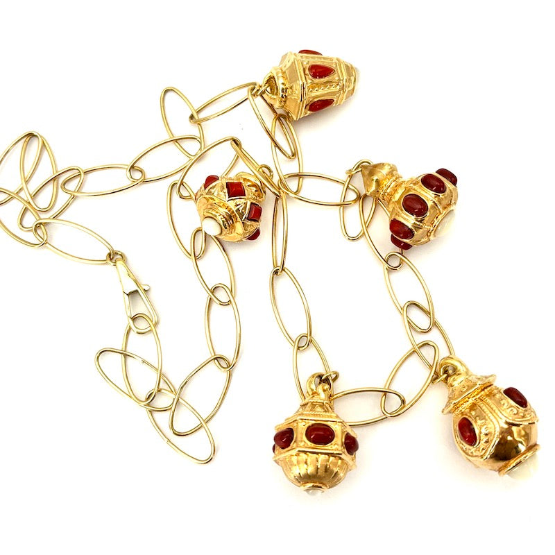 Collana charms mine oro; 61 cm - 36.74 gr