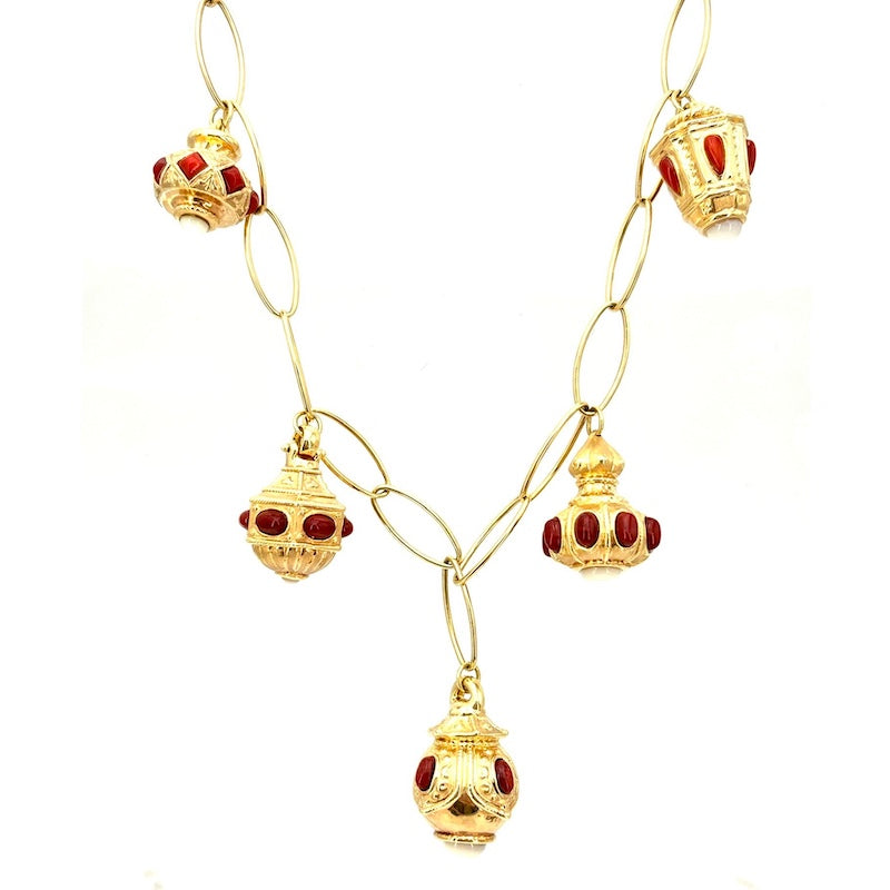 Collana charms mine oro; 61 cm - 36.74 gr