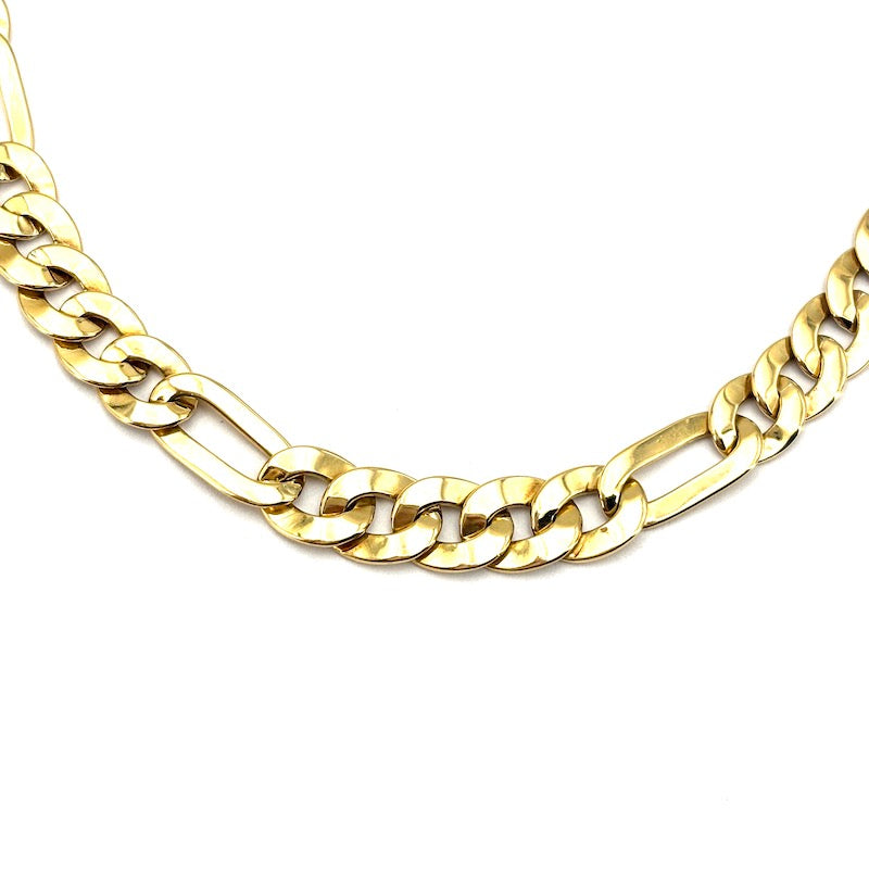 Collana collier figaro 5+1 oro giallo, girocollo catena a scalare; 39.27 gr - 46.5 cm
