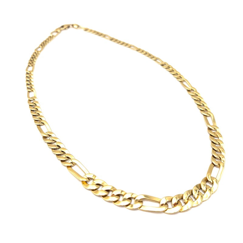 Collana collier figaro 5+1 oro giallo, girocollo catena a scalare; 39.27 gr - 46.5 cm