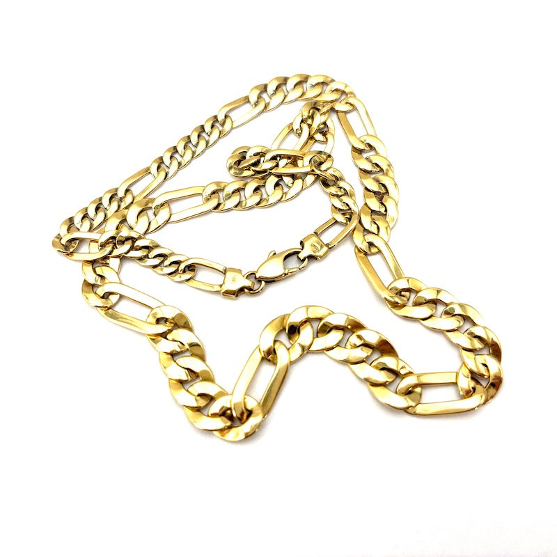 Collana collier figaro 5+1 oro giallo, girocollo catena a scalare; 39.27 gr - 46.5 cm