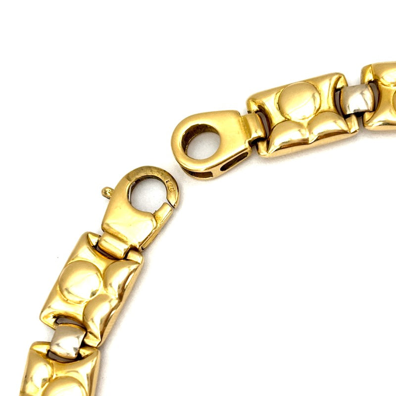 Collana collier oro, girocollo, barrette rettangolari; 38.22 gr - 43 cm