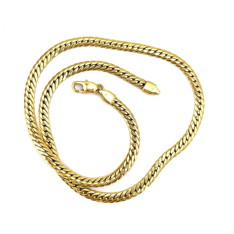 Collana collier spiga oro giallo, girocollo; 14.27 gr - 41.5 cm