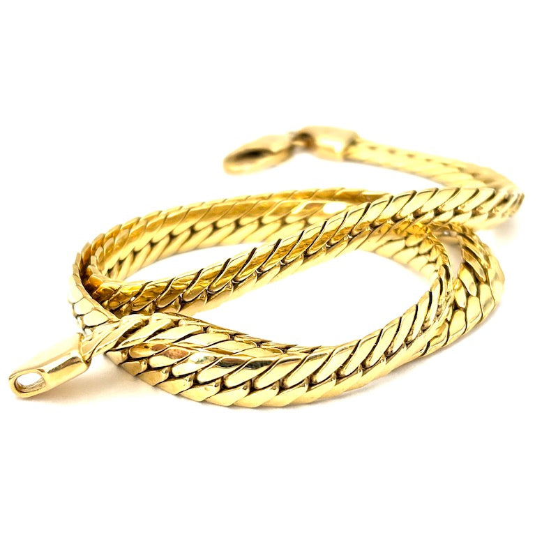 Collana collier spiga oro giallo, girocollo; 23.58 gr - 42 cm
