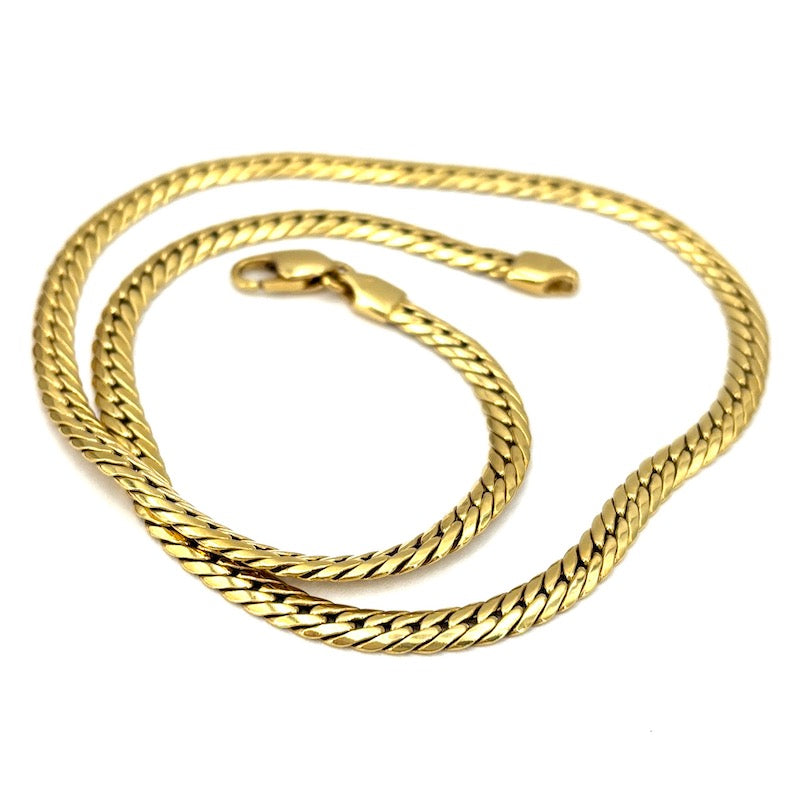 Collana collier spiga oro giallo, girocollo; 14.27 gr - 41.5 cm