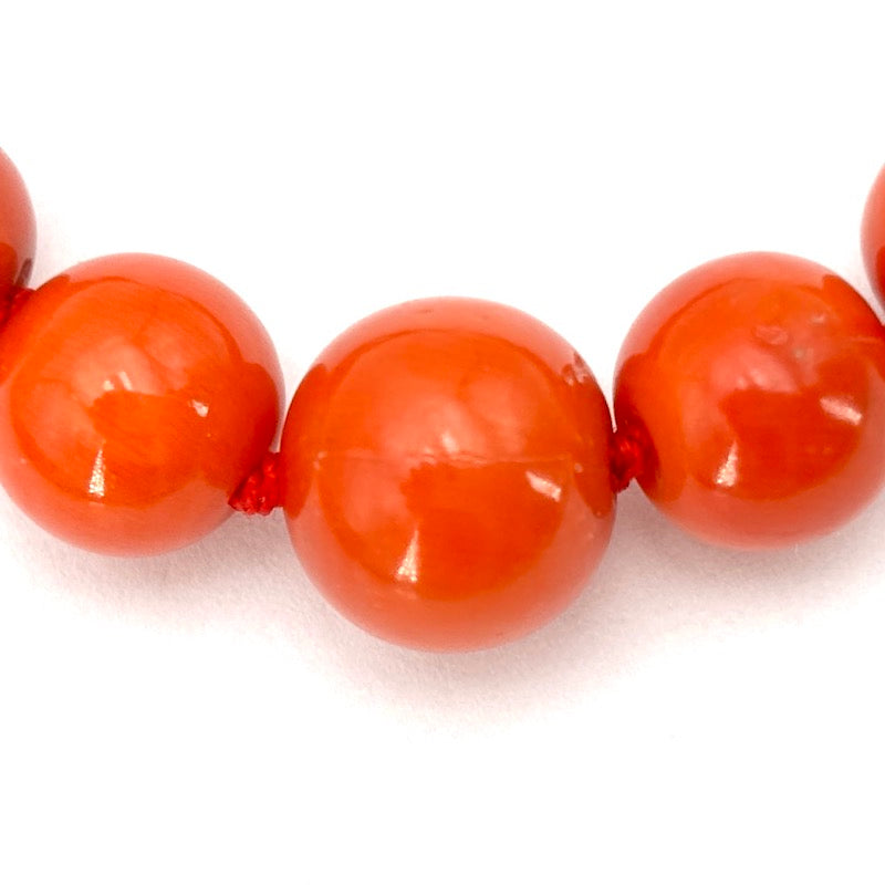 Collana corallo a sfere, a scalare e oro - 43.29 gr