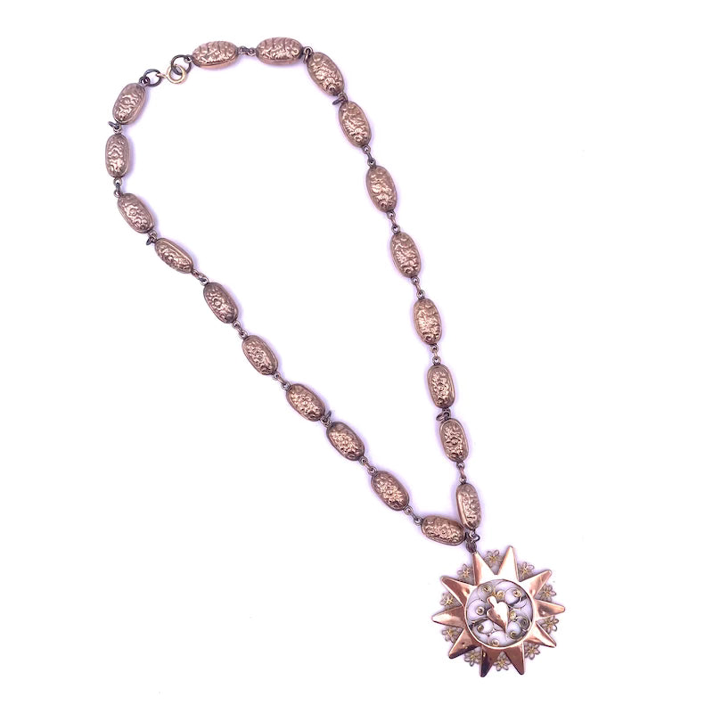 Collana d'epoca con ciondolo presentosa antica, oro; 23.24 gr