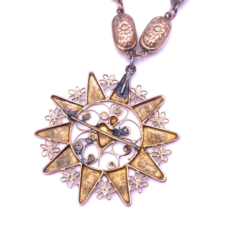 Collana d'epoca con ciondolo presentosa antica, oro; 23.24 gr