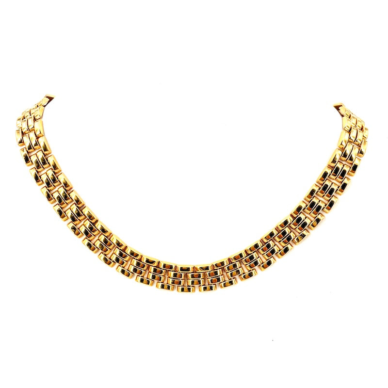 Collana girocollo barrette oro giallo; 55.75 gr