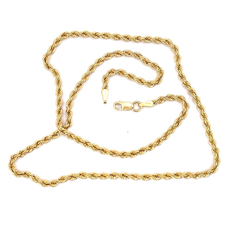 Collana girocollo catena corda in oro 18 kt; 3.9 gr - 40 cm