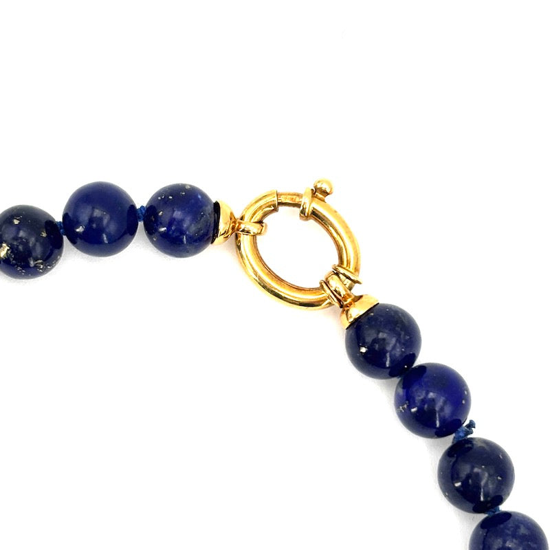 Collana lapis blu e oro; 50 cm - 48.58 gr