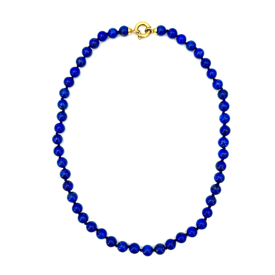 Collana lapis boulle e oro; 40 gr, 47 cm