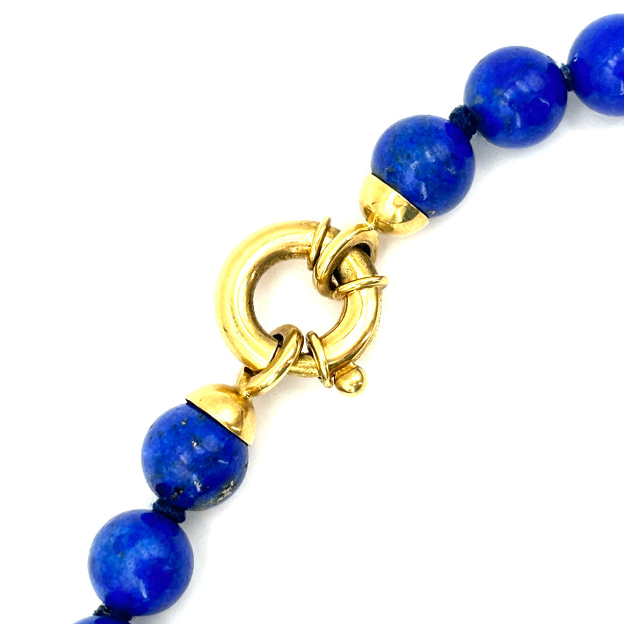 Collana lapis boulle e oro; 40 gr, 47 cm